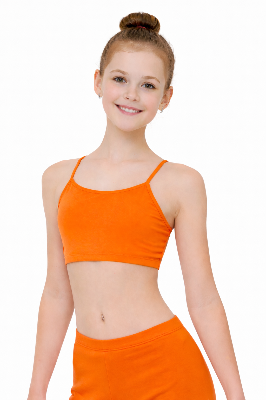 TOP SPALLINE SOTTILI ARANCIONE BAMBINA